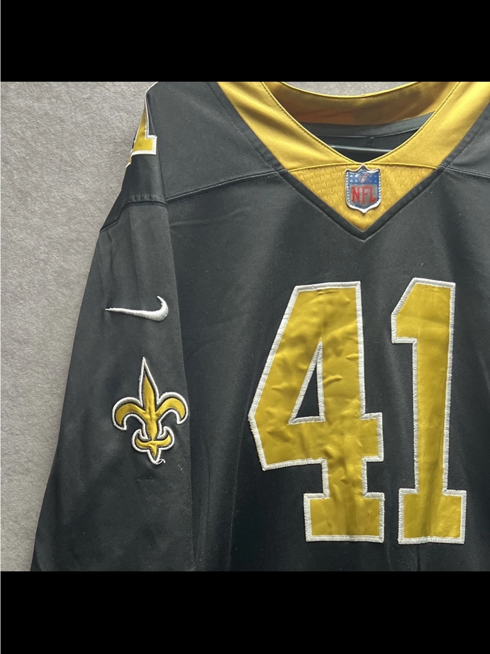 NFL New Orleans Saints #41 Black and Gold Jersey - Picture 4 of 5